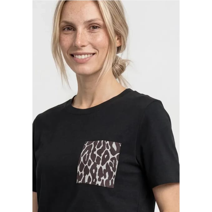 Shirt met ronde hals en borstzak