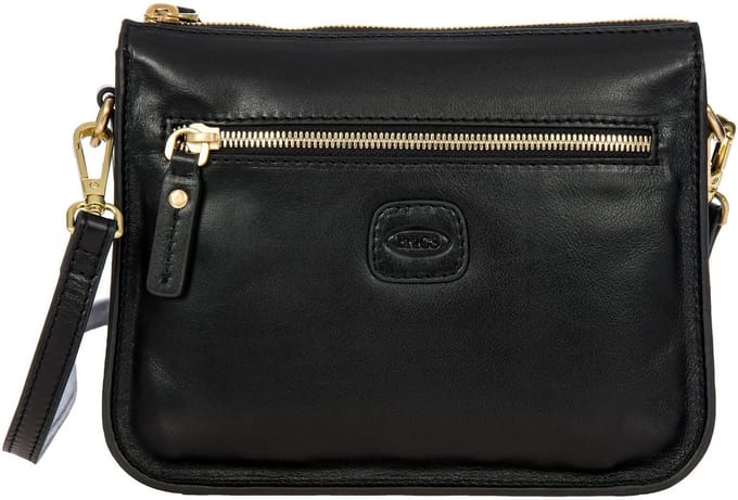 BRIC'S Leren Schoudertas Volterra Shoulderbag Black Zwart