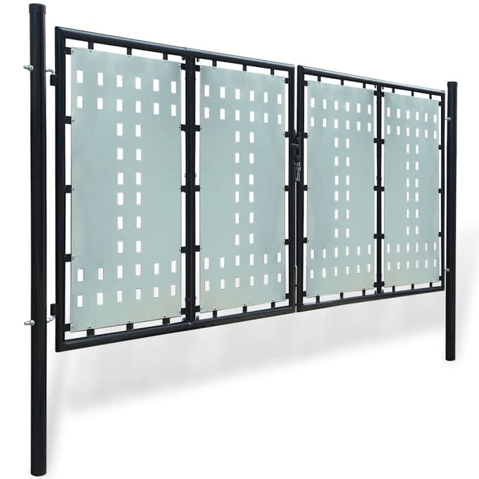 vidaXL - Zwarte - enkele - deur - schuttingpoort - 300x125 - cm