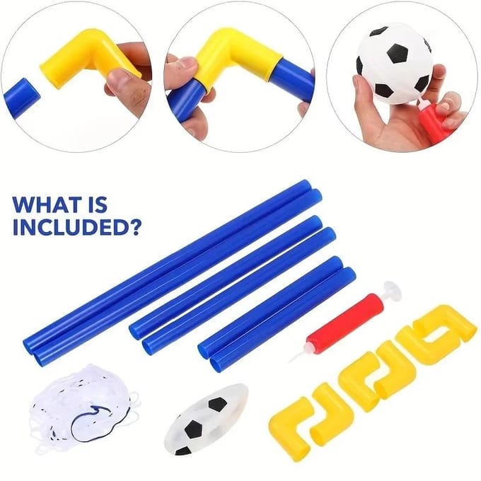 Draagbare Micro Voetbaldoel Set, Complete Buiten Strand Trainingsuitrusting met Net Pomp Bal, Lichtgewicht Binnen Kinder Sport Speelgoed