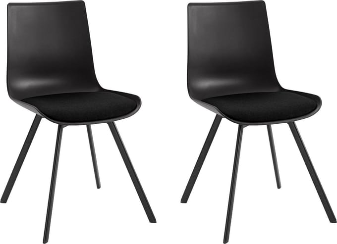 Lucky-Eetkamerstoel - Set van 2 - Zwart Plastic