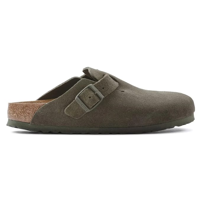 Birkenstock - Boston Suede Thyme Smal Voetbed - Maat 43