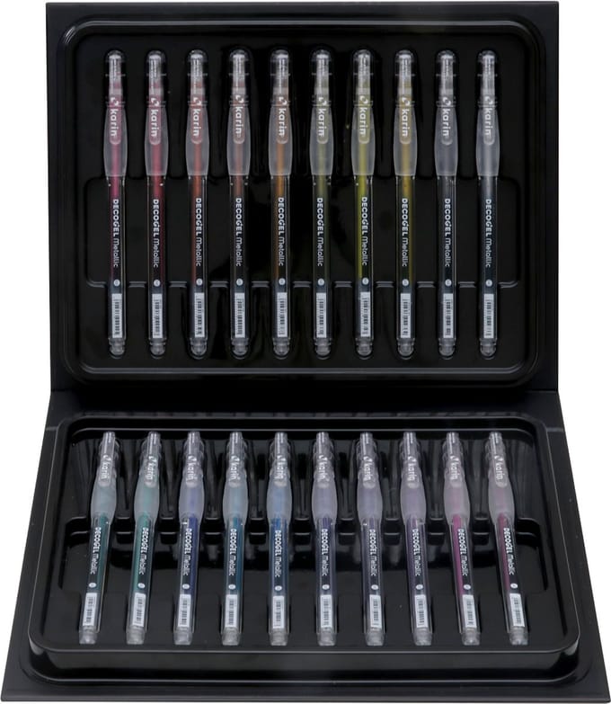 Karin gelpennen metallic set 20 stuks - creatieve gelpen markers.