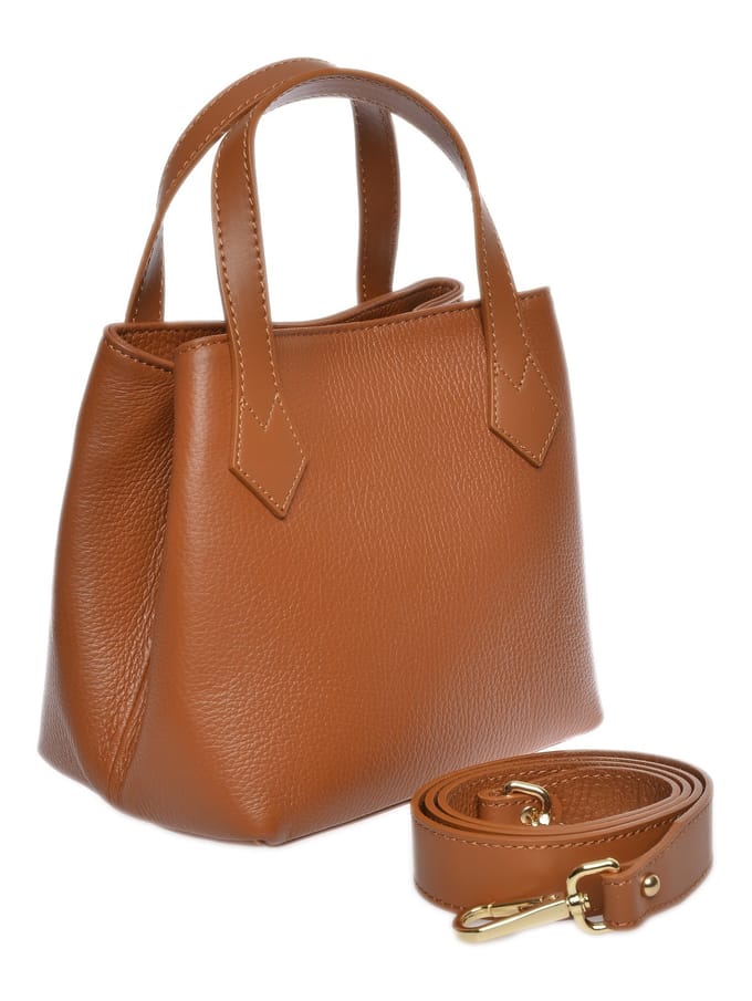 Luisa Vannini Brown Rundleer Tas