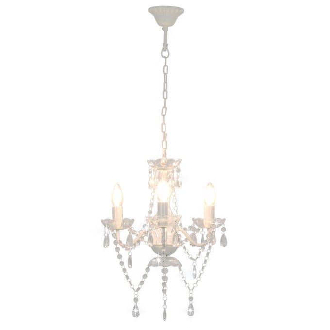 VIDAXL Vida Kroonluchter met Kralen - Rond, 36 cm, Wit