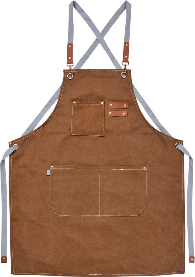 Clayre & Eef Keukenschort 63x75cm Bruin Polyester