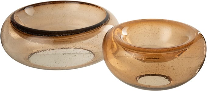 J-Line sierschaal Carol - glas - bruin - large