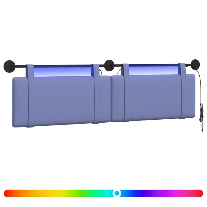 vidaXL - Hangend - hoofdbord - Jeans - Blauw - Stof