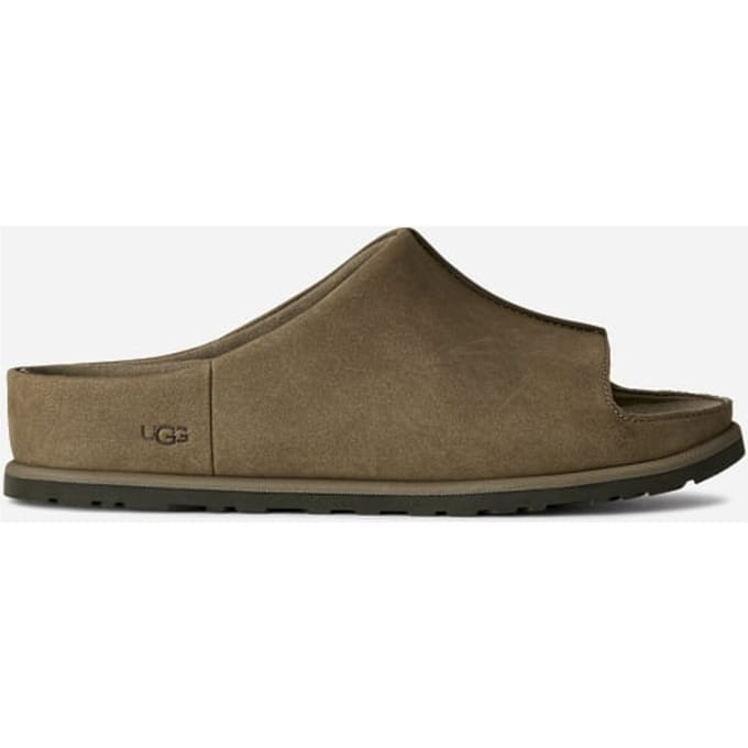 UGG® Otzo Slide in Green, Size 12, Nubuck/Leather