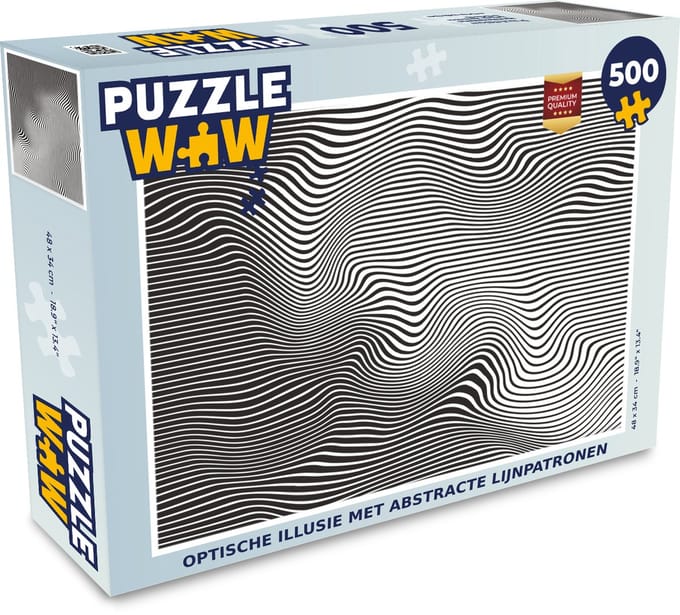 Puzzel Optische illusie met abstracte lijnpatronen - Legpuzzel - Puzzel 500 stukjes