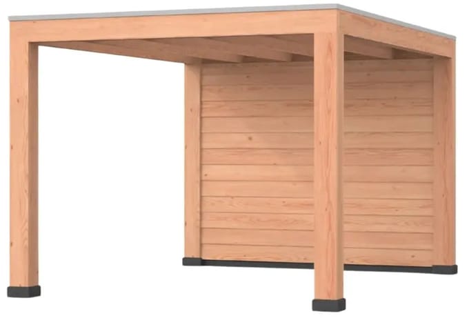 Douglas overkapping, 300 x 400, met achterwand, Westwood Modern Basic