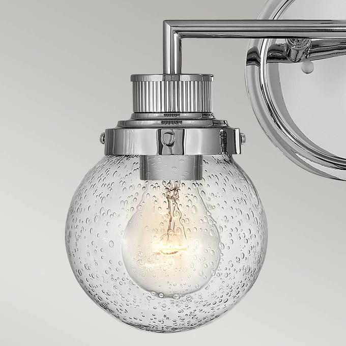 Hinkley LED Badkamerarmatuur Poppy | 2X E27 Max 60W | IP44 | Polished Chrome