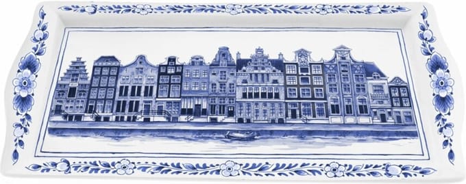 Cakeschaal - Grachtenpanden - 30 cm