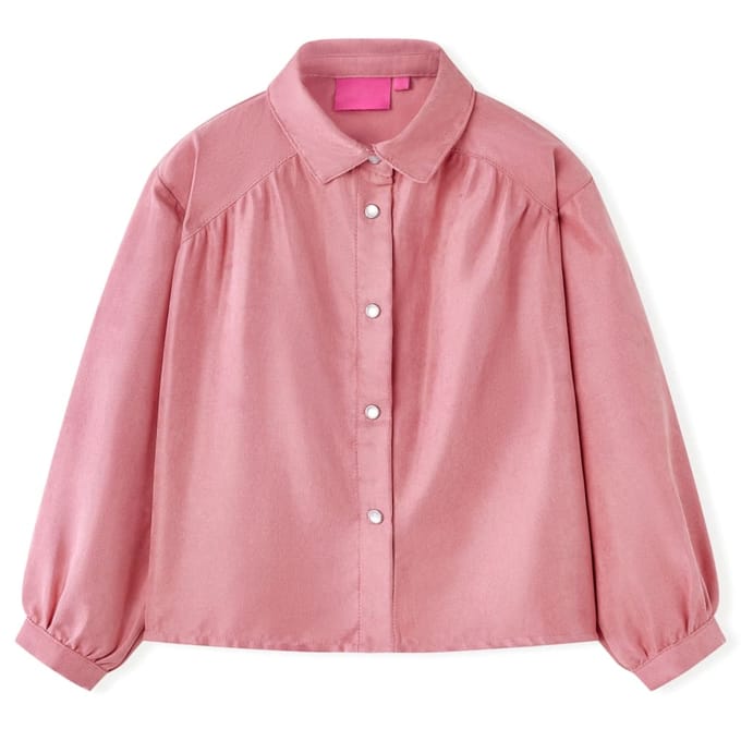 vidaXL - Kinderblouse - met - lantaarnmouwen - 104 - oudroze