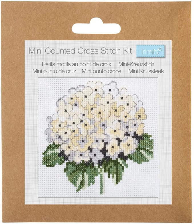 Borduurpakket Kruissteekpakket Telpatroon: Hortensia