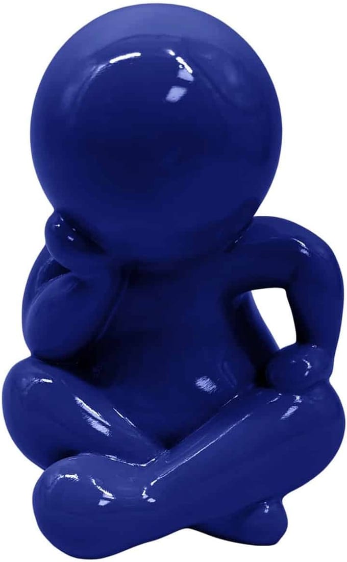 Present Time Ornament Amigo Sitting Large - Kobaltblauw - 24x21x34.8cm - Modern - Kunststof