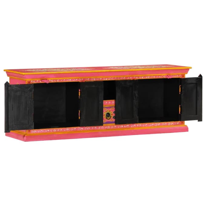 vidaXL - Tv-meubel - 110x30x40 - cm - massief - mangohout - roze