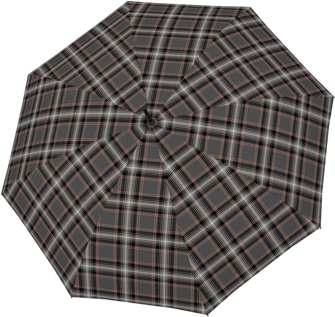 Doppler Stockholm Stok paraplu 88 cm - 100cm Diameter - check brown-beige