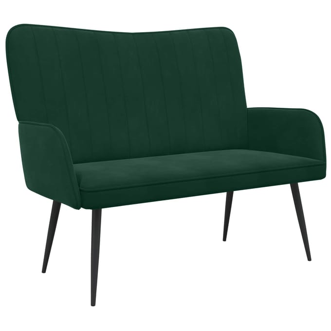 vidaXL - 2-Zits - Sofa - Donkergroen - 115 - x - 61 - x - 87 - cm - fluweel