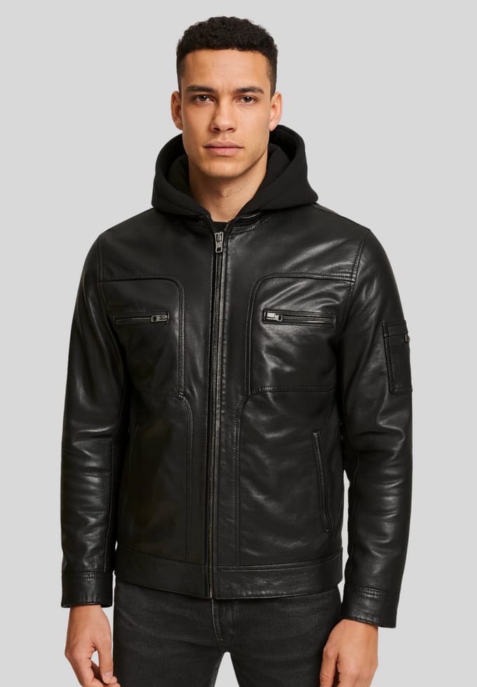Urban Style  Leren Jas - Heren Jas - Zwart - Maat XL