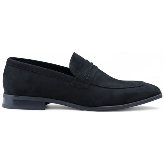 Zwarte suède mocassin loafers voor heren, slimme instappers
