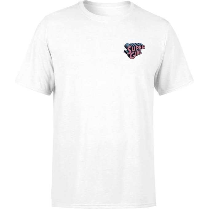 DC Super Girl Embroidered Unisex T-Shirt - White - M