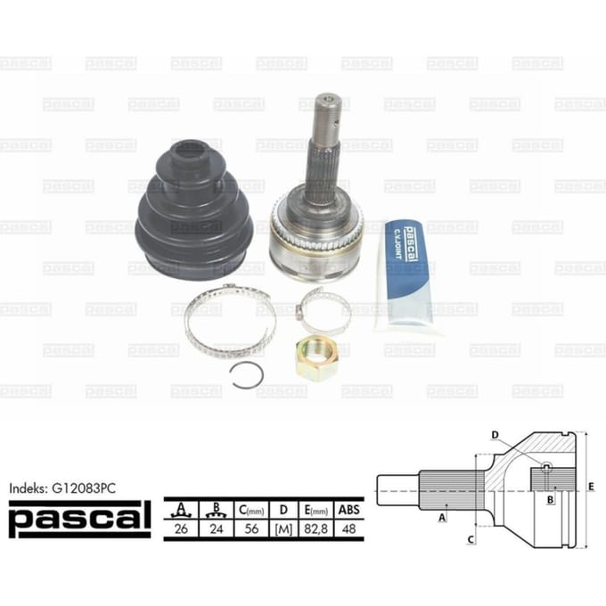 Homokineet reparatie set, aandrijfas PASCAL G12083PC