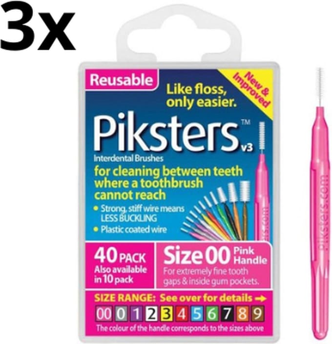 Piksters 00 Roze 0.32mm - 3 x 40 stuks - Voordeelverpakking