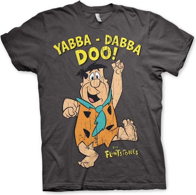 The Flintstones Heren Tshirt -M- Yabba-Dabba-Doo Grijs