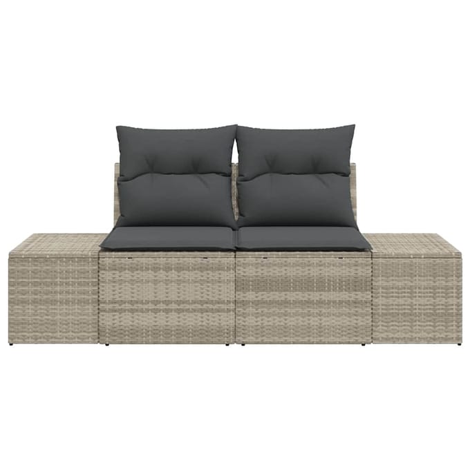 vidaXL Tuin Sofa met kussen Grijs 184 x 62 x 69 cm poly rattan
