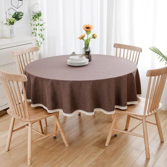 Grote ronde tafelkleed effen kleur eettafel tafelkleed 100cm