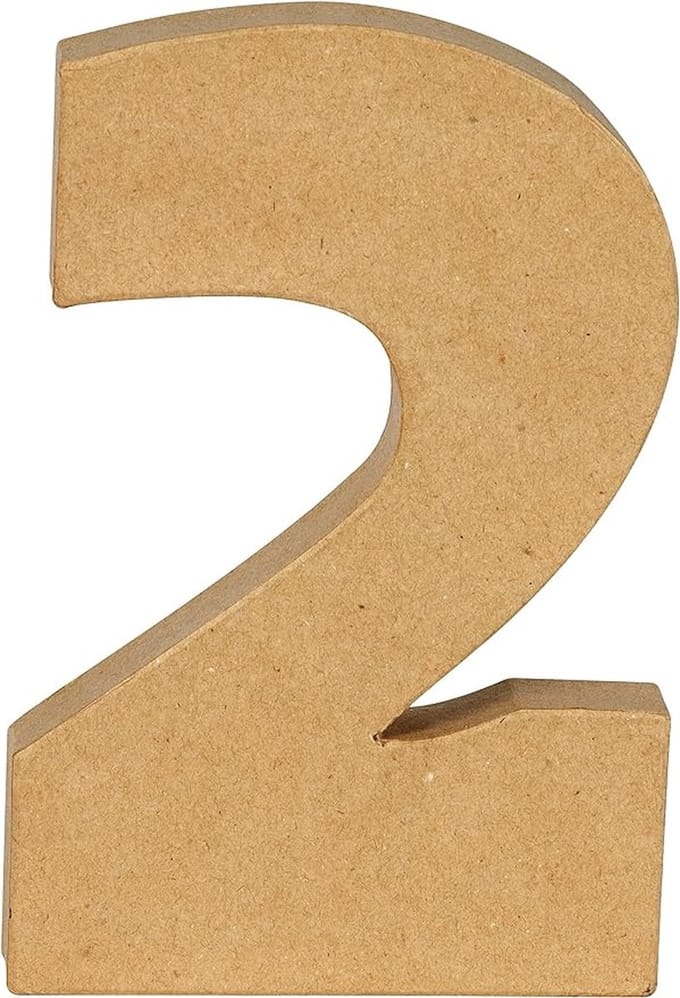 Decopatch Cijfer - 20 cm - Papier marche - Cijfer 2