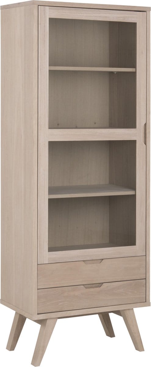 Giga Living Vitrinekast Annie - Naturel - 72x42x190cm