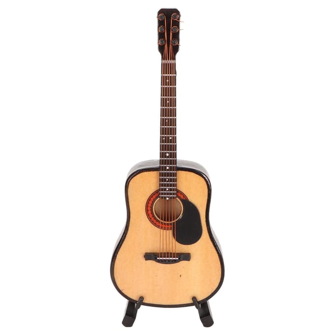 Miniatuur Houten Gitaar Model Hoge Simulatie Elektrische Gitaar Mini Muziekinstrument met Standaard red