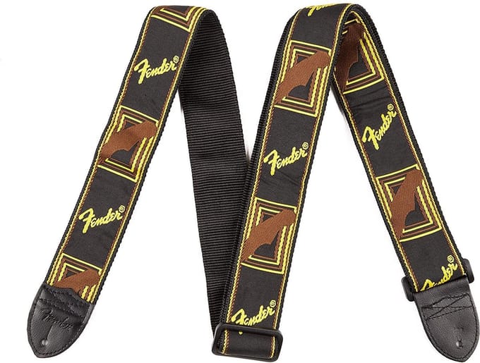 Gitaarband Fender Monogram Geel/Bruin