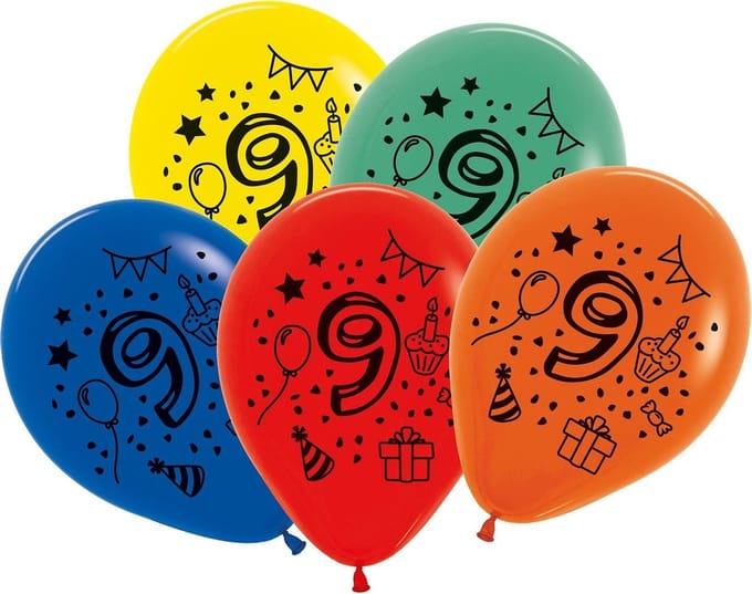 Tib Ballonnen Cijfer 9 30 Cm Latex 7 Stuks