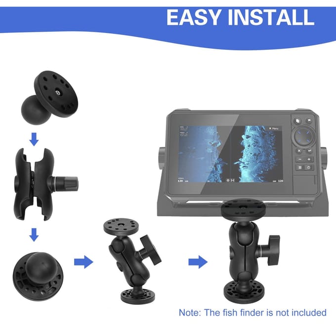Universele kajakhouder Fishfinder Mount Boot roterende beugel Kajakken Supporter montageplaat gray