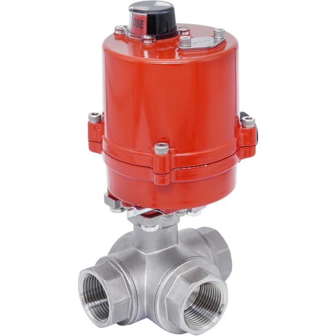 Rp 3/4'' L-Port 3-Weg RVS Elektrische Kogelkraan 12 V AC/DC