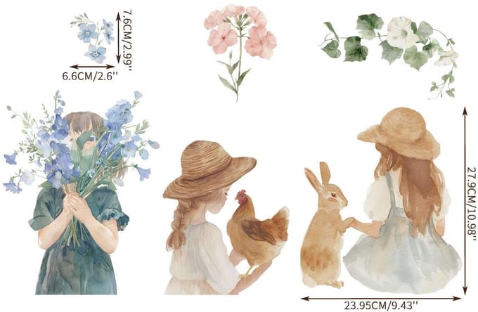 CE - Decoratieve Raamstickers - Lente Bloemen - Zelfklevend - 6 Stuks