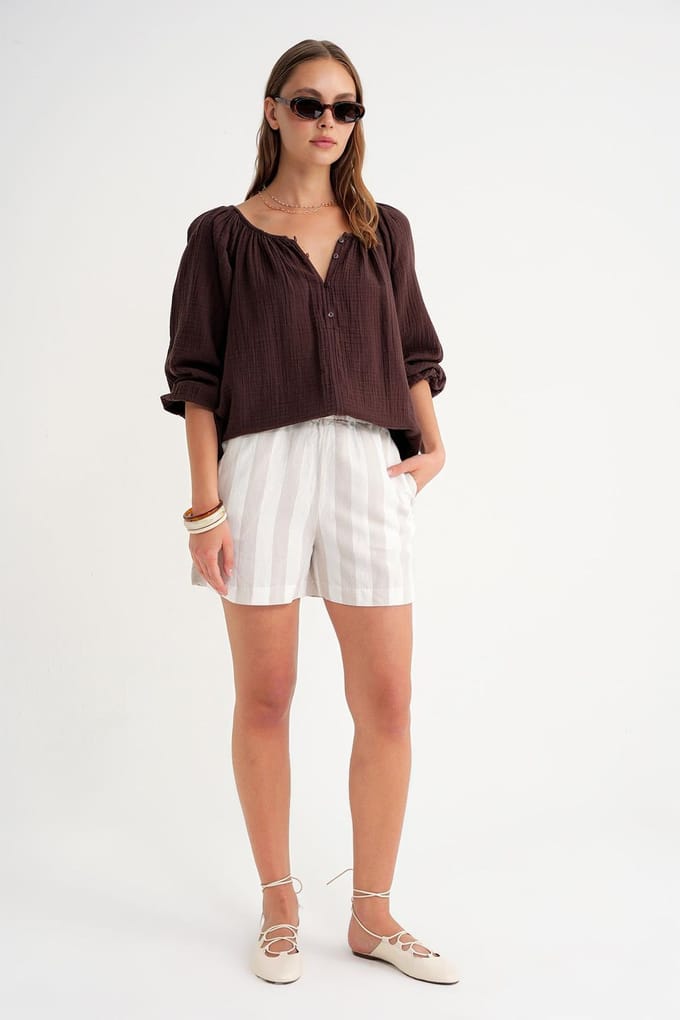 Geknoopte Mousseline Blouse
