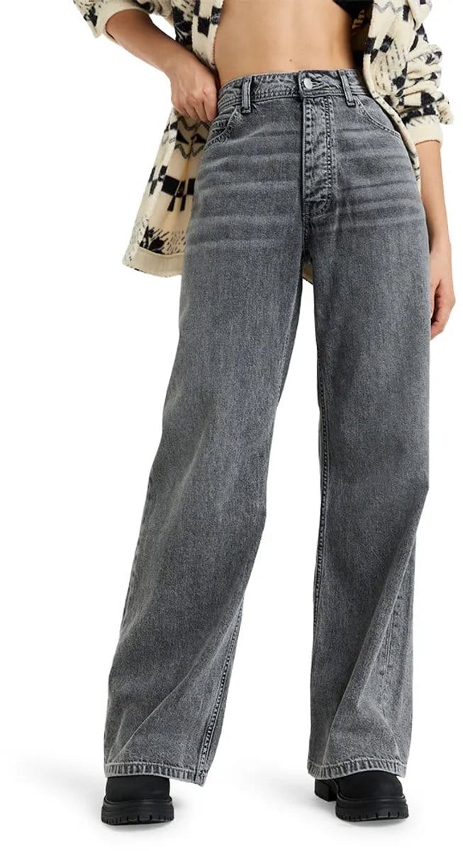Roxy Milla Wide Leg Regular Fit Spijkerbroek Grijs 31 Vrouw