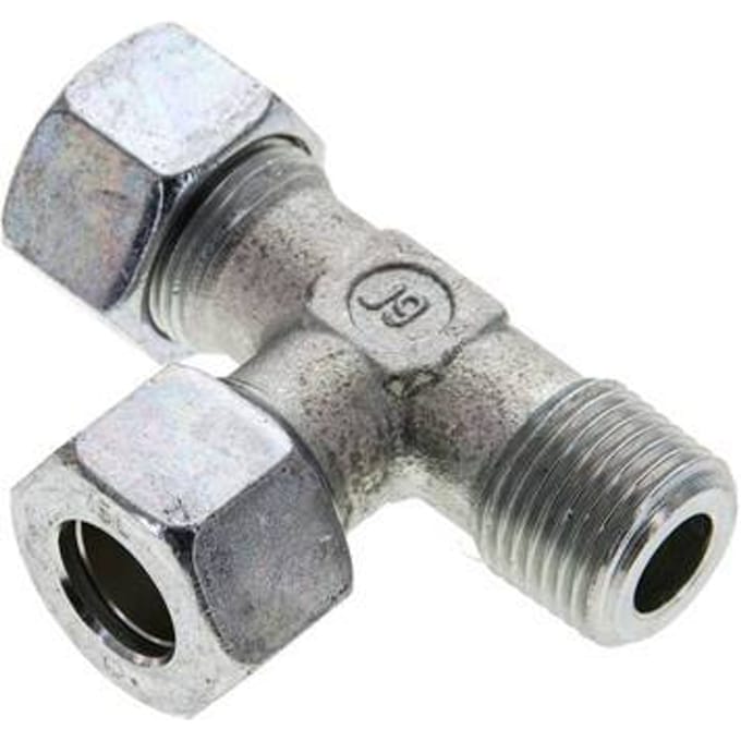 15L & R1/2'' Verzinkt Stalen L-Snijringkoppeling Buitendraad 315bar ISO 8434-1