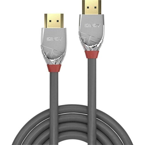 Lindy Cromo Line - HDMI met ethernetkabel - HDMI (M) naar HDMI (M) - 2 m - drievoudig afgeschermd - grijs - 4K ondersteuning
