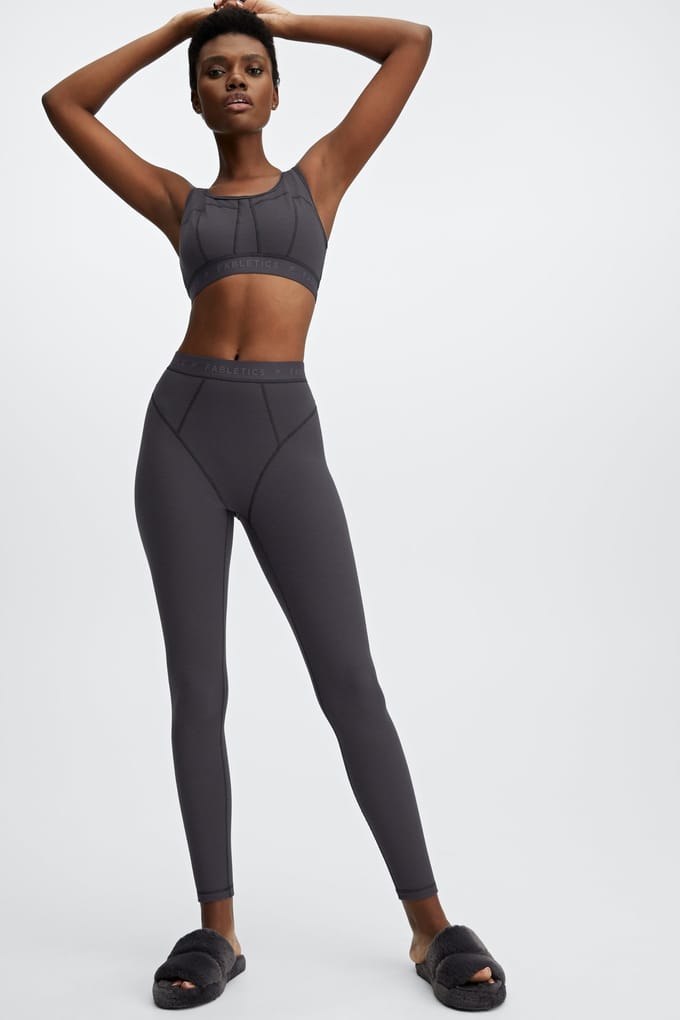 Fabletics  Waffle Legging Pewter/pewter Logo Taglia: M REG | Leggings Outlet | Donna
