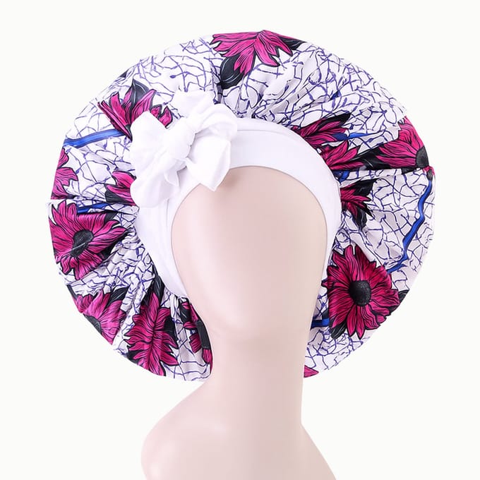YUBBI Bonnet XL Slaapmuts - Elastische Hoofdband - Nachtmuts - Haarverzorging - Wit