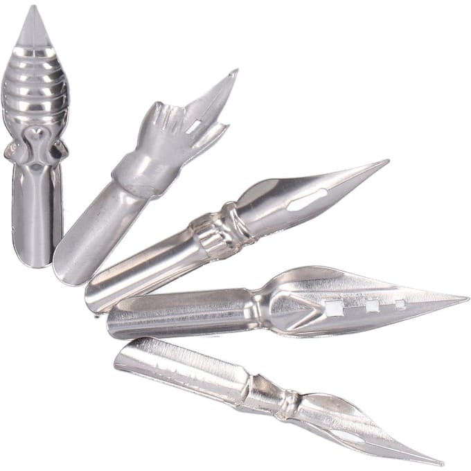 Plumes pour stylo plume à dessin, plumes de remplacement pour stylo plume à dessin de bande dessinée, plume pour écriture manuscrite pour scrapbooking et journal gray