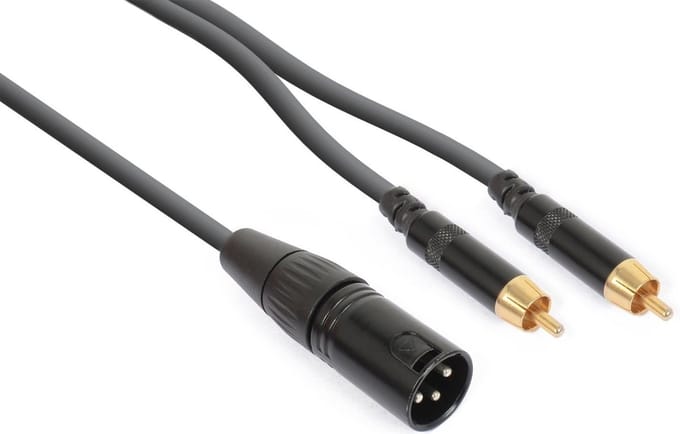XLR - 2x RCA splitterkabel - PD Connex XLR splitterkabel 1x XLR (m) - 2x RCA - 3m