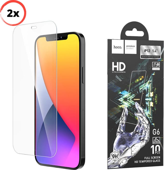 2x Screenprotector iPhone 12 mini - Gorilla Glas - 5.4 Inch