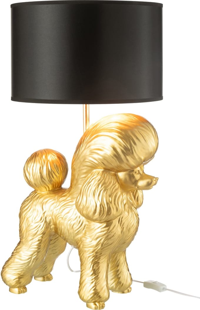 J-Line lamp Hond Poodle - polyresin - goud