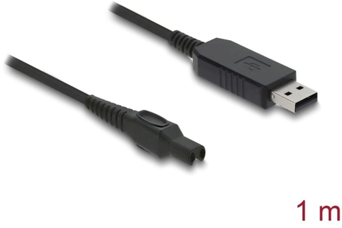 DeLOCK 90978 electriciteitssnoer Zwart 1 m USB A 2-pin